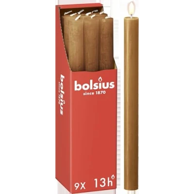Afbeelding van Bolsius Dinerkaars Rustiek Spice Brown 27 cm 9 Stuks