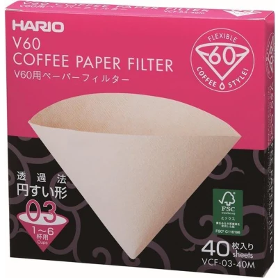 Afbeelding van HARIO V60 Koffiefilters 03 Size Bruin 40 stuks