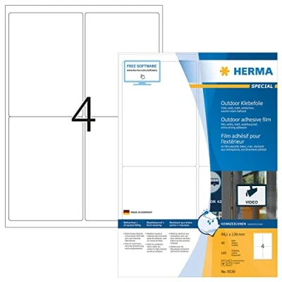 Afbeelding van Etiket HERMA 9539 99.1x139mm weerbestendig wit 160stuks