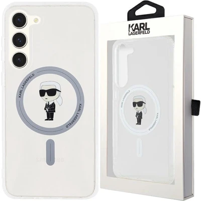 Afbeelding van Karl Lagerfeld IML Ikonik MagSafe hoesje voor Samsung Galaxy S24+ transparant