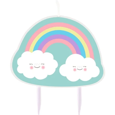 Afbeelding van Taart Kaars Rainbow &amp; Cloud 8,5x9cm per stuk