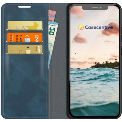 Afbeelding van Casecentive Magnetische Leren Wallet iPhone 14 Pro blauw