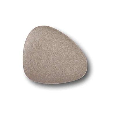 Afbeelding van Zeller onderzetters voor glazen lederlook 6x metallic taupe 12 x 10 cm