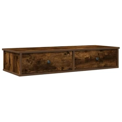 Afbeelding van vidaXL Wandschap met lades 100x37,5x19 cm bewerkt hout gerookt eiken