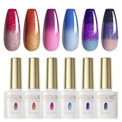 Afbeelding van Rosalind semipermanente nagellakset, 6 kleuren, uv/led, soak off gellak, French manicureset, ml
