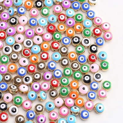 Afbeelding van HERZWILD 100 stuks boze oog kralen om te rijgen, meerkleurig, doe het zelf sieraden voor armbanden, halskettingen, sieraden, maken