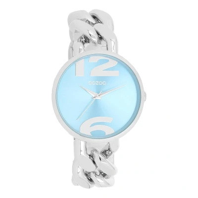 Afbeelding van zilverkleurige OOZOO horloge met grove schakelarmband C11350