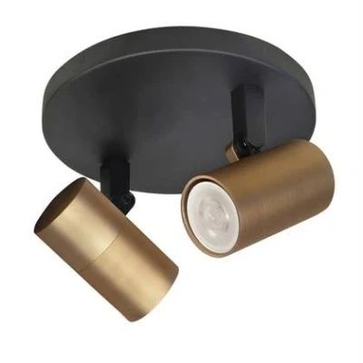 Afbeelding van Spot Piccolo Zwart Goud GU10 mini 35mm 2 Lichts Ø 15cm
