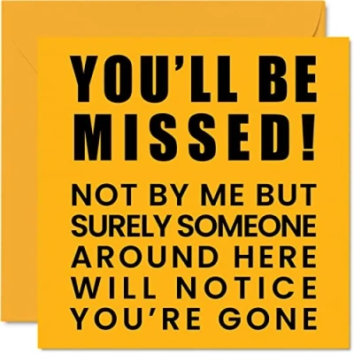 Afbeelding van Afscheidscadeaus voor collega&#039;s, vrouwen en mannen You&#039;ll Be Missed Sorry Your Leaving Good Luck In New Job Card Grappige wenskaarten 145 mm x