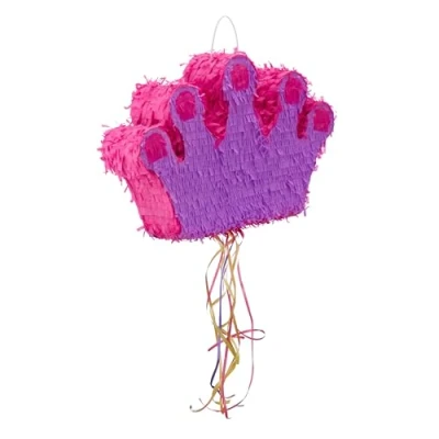 Afbeelding van Relaxdays pinata kroon paars ophangen voor kinderen om zelf te vullen