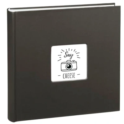 Image de Hama Album Photo Jumbo &quot;Fine Art&quot; (Album 30x30cm, 50 feuilles/100 pages blanches, pour coller 400 Photos de 10x15 cm, Look livre sans spirale, Couverture personnalisable, Idée cadeau) Noir