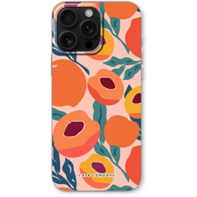 Afbeelding van Case Company® hoesje geschikt voor iPhone 16 Pro Max Perzik Soft Cover Telefoonhoesje Bescherming aan alle Kanten en Schermrand