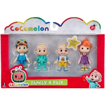 Afbeelding van Bandai CoComelon Pak 4 beeldjes Verzamelbeeldjes van 7 cm JJ (2 beeldjes), TomTom en YoYo WT00035