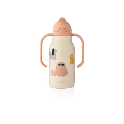 Afbeelding van Liewood rvs thermosfles kimmie cats and dogs sandy 250 ml
