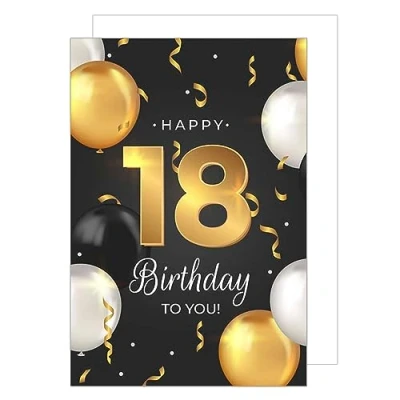 Afbeelding van Edition Seidel XXL wenskaart voor 18e verjaardag met envelop DIN A4 Happy Birthday bankbiljetten mannen, vrouwen, tieners (A4 GZ351 18)