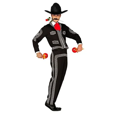 Afbeelding van Widmann Spaans &amp; Mexicaans Kostuum Mexicaanse Mariachi Man Zwart Small Carnavalskleding Verkleedkleding
