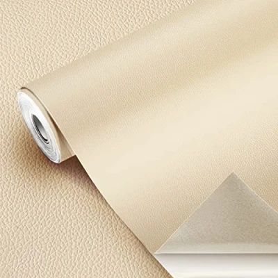 Afbeelding van GELAISI 40 x 300 cm Lederen reparatie patch, zelfklevende PU leer verf papier patch kit voor het repareren en renoveren van bank, handtas, meubels, auto stoelen (1 rol beige)