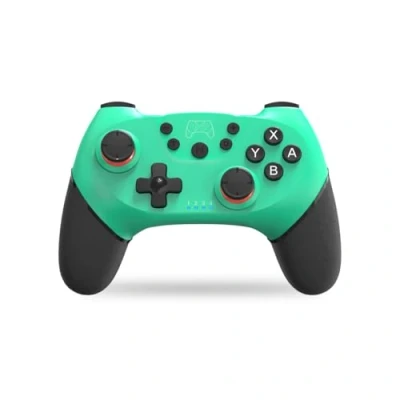 Afbeelding van NK Draadloze Switch controller, Lite/Switch OLED met wake functie, bluetooth, 6 assige, turbo dubbele schok, trilling, led indicatoren, blauw