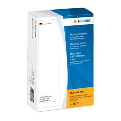 Afbeelding van Frankeeretiket HERMA 4322 enkel 163x44mm 500stuks