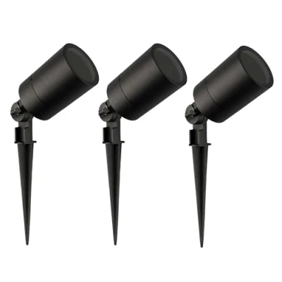 Afbeelding van Ledvion 3x LED Prikspots, Zwart, IP65, 5W, GU10 fitting, 1 Meter Kabel, Spotlight, Tuinspot voor Buiten