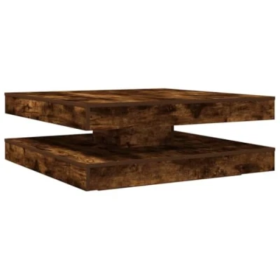 Afbeelding van vidaXL Salontafel 360 graden draaibaar 90x90x34,5 cm gerookt eiken
