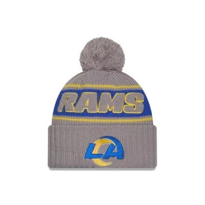 Afbeelding van NFL New Era Sideline 2024 Amerikaanse voetbal pomponmuts teamlogo beanie wintermuts grijs