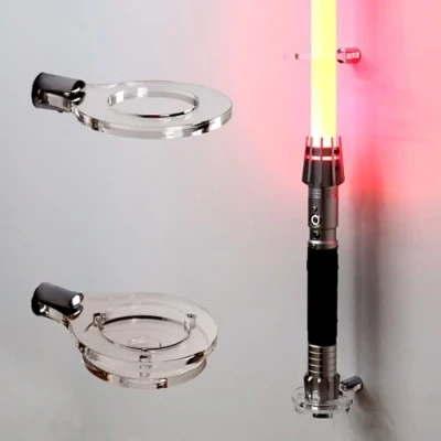 Afbeelding van WANLIAN Verticale lichtzwaardhouder wandhouder, compatibel met de meeste lichtzwaarden (1 transparant gat)