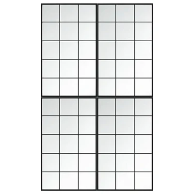Image de vidaXL Miroirs muraux 4 pcs noir 100x60 cm métal
