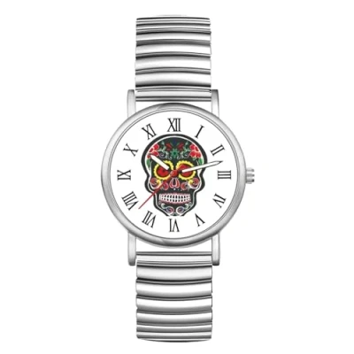 Afbeelding van JewelryWe Montre pour femme, ultra fine, à lecture facile, avec bracelet élastique, dorée/argentée, SILVER B, Adult