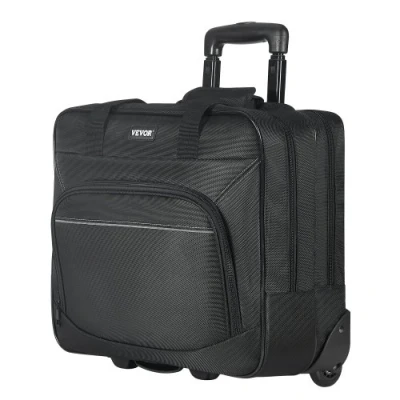 Image de VEVOR Sac à Roulettes pour Ordinateur Portable Mallette PC 15,6 po Noir