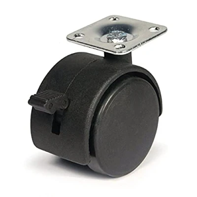 Afbeelding van Merriway® BH06026 dubbele wielen met rem, 50 mm, wit, 4 stuks