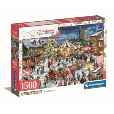 Afbeelding van CLEMENTONI Puzzel De compacte kerstbeurs met 1500 stukjes, collectie moderne en hedendaagse kunst, stimuleert het gevoel van logica fijne motoriek, vanaf 14 jaar, gemaakt in Italië, 31725