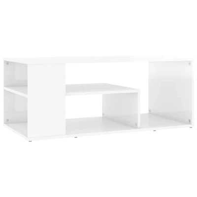 Afbeelding van Salontafel 100x50x40 cm spaanplaat hoogglans wit