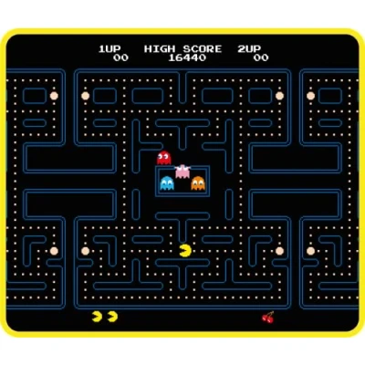 Afbeelding van Konix Pac Man Gaming muismat 32 x 27 cm, 3D siliconen oppervlak, ultradun, antislip rubberen basis, zwart geel