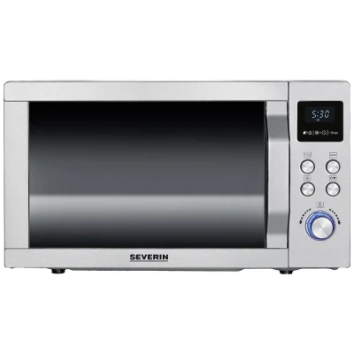 Afbeelding van Severin MW 7774 Magnetron RVS (geborsteld), Zilver 900 W Grillfunctie, Met pizzafunctie, Heteluchtfunctie