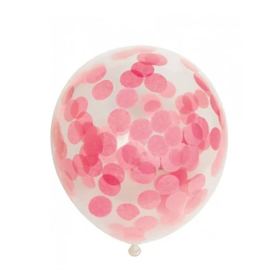 Afbeelding van Licht Roze ballonnen met Confetti 30cm 6 stuks