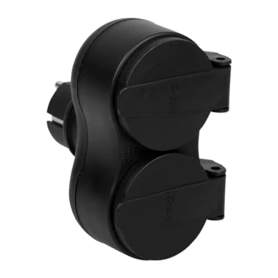 Afbeelding van ITENSE Stekkerdoos, meervoudige stekkerdoos 2 stopcontacten x 16A IP44 Waterdicht Wandcontactdoos Kleur: zwart Materiaal: PVC Spanning: 230V Maximaal vermogen: 3680W