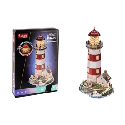 Image de Puzzle 3D lumineux Phare Jeu de construction 72 pieces Des 8 ans
