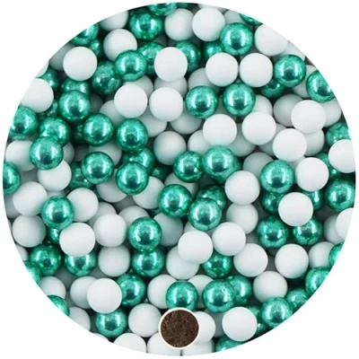 Afbeelding van EinsSein 1 kg mini chocoladeballen, wit/groen metallic, cm, gastgeschenken voor bruiloft, doop, communie, Kerstmis, perfect reageerbuizen, alternatief chocolade, bruiloftsamandelen