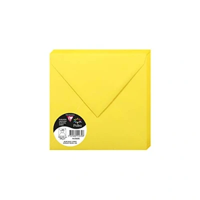 Image de Clairefontaine Enveloppe Pollen 16x16 120g Jaune Soleil Paquet De 20