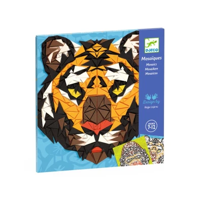 Afbeelding van Djeco knutselset mozaïek wilde dieren