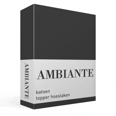 Afbeelding van Ambiante Cotton Uni topper hoeslaken 1 persoons (80x200 cm) Grijs