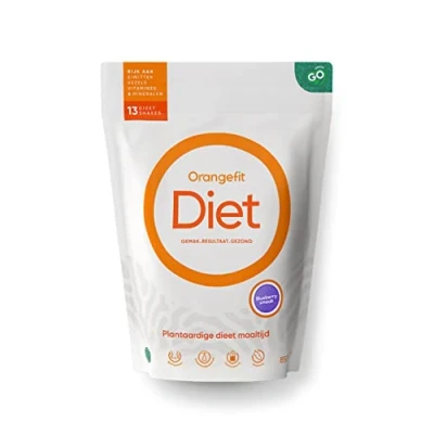Afbeelding van Orangefit Diet Vegan Afslankshake Maaltijdvervanger / Maaltijdshake Afvallen &amp; Diëten 850g (13 shakes) Bosbes Nr 1 Consumentenbond