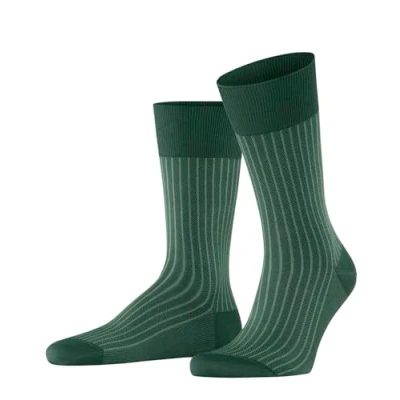 Afbeelding van FALKE Oxford Stripe herensokken groen (hunter green) Maat: 39 40