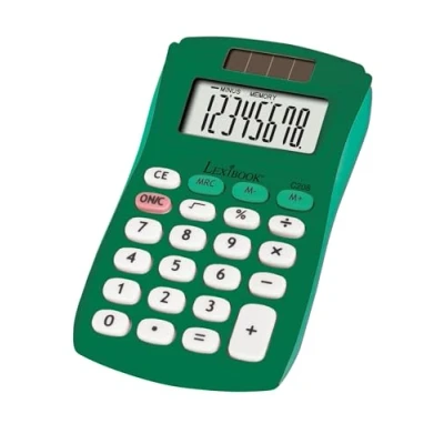 Afbeelding van Lexibook, FRUITIES® zakrekenmachine, 8 cijferig, 4 handelingen, basis en geavanceerde functies, zonne energie werkt op batterijen, groen, C208B