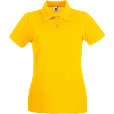 Afbeelding van Fruit Of The Loom Dames Fit Premium Poloshirt Met Korte Mouwen (Zonnebloem) Maat 2XL
