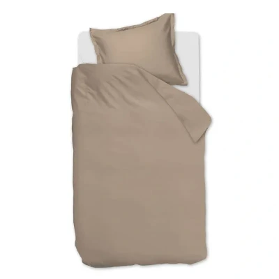 Afbeelding van Ambiante Satin Uni dekbedovertrek Eenpersoons 140x200/220 Taupe