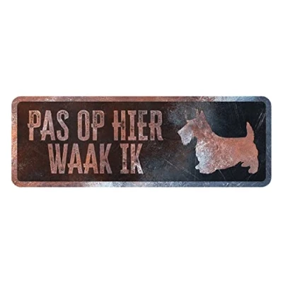 Afbeelding van D&amp;d Home Waakbord Hond Waarschuwingsbord Terrier Nederlands 40x13x0,3cm Meerkleurig 1st