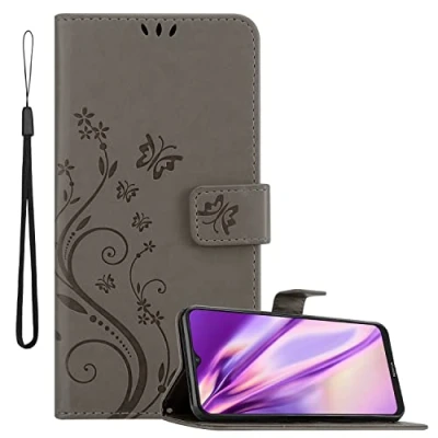 Afbeelding van Cadorabo Hoesje geschikt voor Nokia G10 / G20 in BLOEMEN GRIJS Beschermhoes bloemmotief met magnetische sluiting, standfunctie en kaartsleuven Book Case Cover Etui