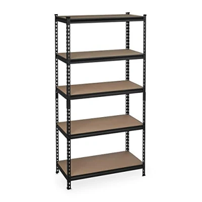 Afbeelding van Relaxdays Opbergrek metaal stellingkast 1800 kg legbordstelling metalen rek zwart